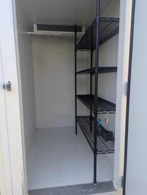 Inside the standard 6x4 coolroom with shelving