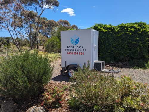 Standard 6x4 walk-in coolroom trailer set up outdoors